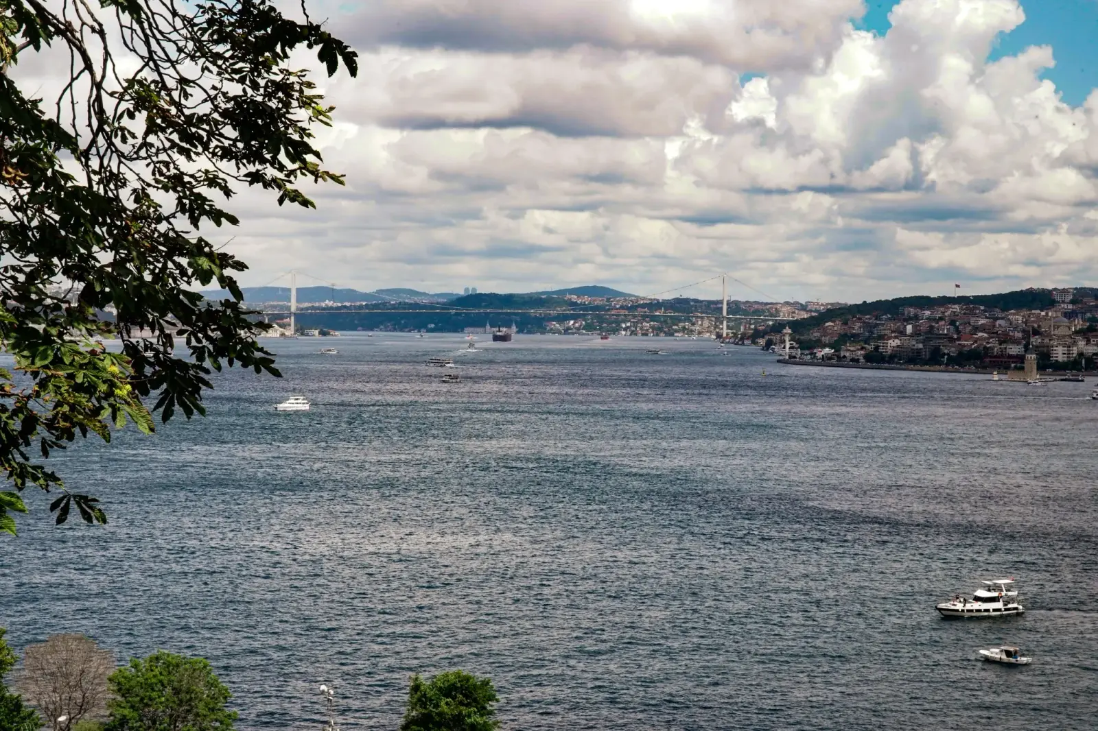 View of the Bosphorus strait from the fourth courtyard terrace of Topkapı Palace