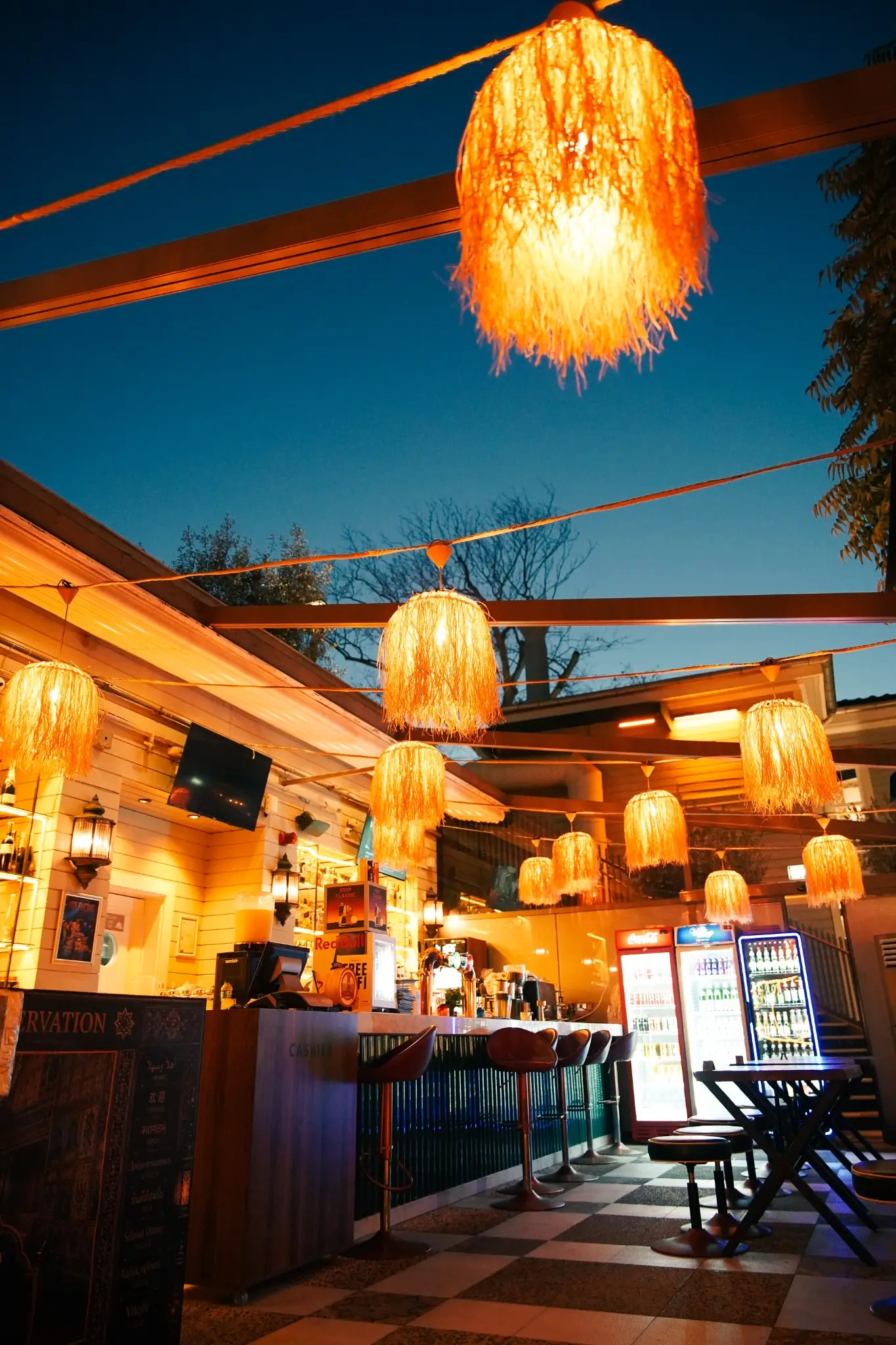 Open roof dining space at Chimney Bistro near Topkapı Palace walls